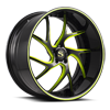 5 LUG SV67-XLT BLACK AND GREEN ACCENTS WITH BLACK LIP